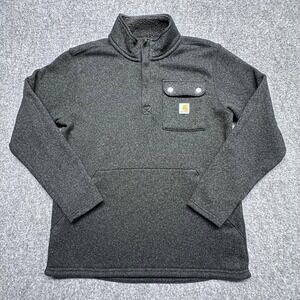 Carhartt Mens Relaxed Fit Quarter Snap Fleece Pullover Black Med. Model TS6378-M